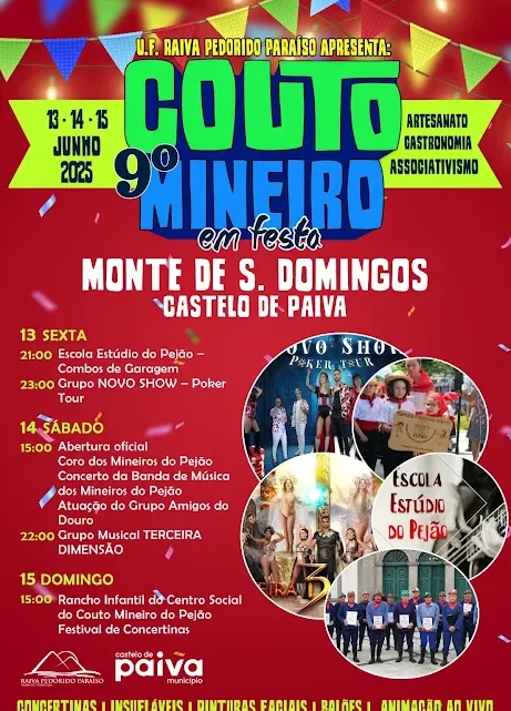 Evento com música, gastronomia e actividades culturais. 9º Couto Mineiro em festa no Monte de S. Domingos