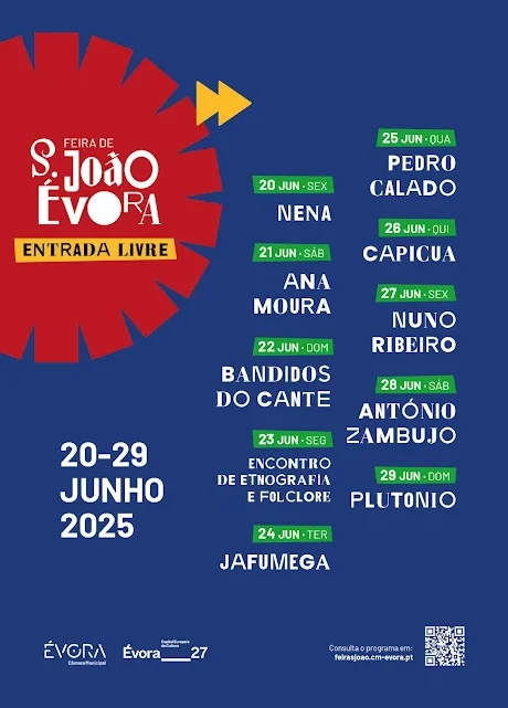 Ana Moura, António Zambujo e Plutonio são alguns dos nomes fortes do cartaz de 2025. Évora em festa com a Feira de S. João de 20 a 29 de junho