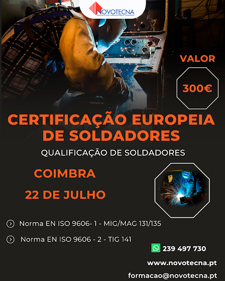 NOVOTECNA PROMOVE EM COIMBRA EXAMES DE CERTIFICAÇÃO EUROPEIA DE SOLDADORES
