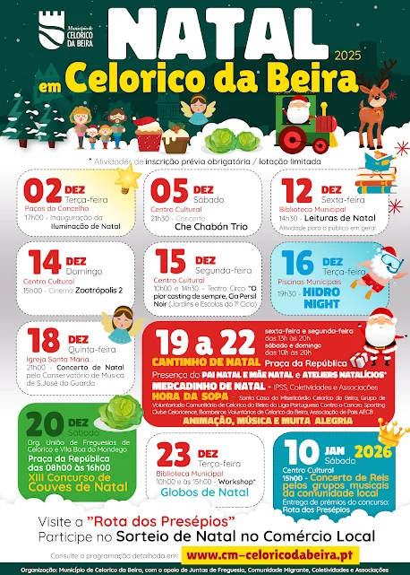 Celorico da Beira | Celebração de Natal 2025 | 2 de dezembro a 10 de janeiro 2026