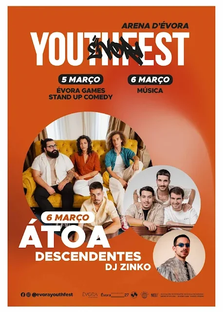 Évora Youth Fest  As bandas ÁTOA e Descendentes tocam na noite de dia 06