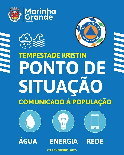 Marinha Grande | Ponto de Situação 03/02/2026 – ÁGUA, LUZ E COMUNICAÇÕES