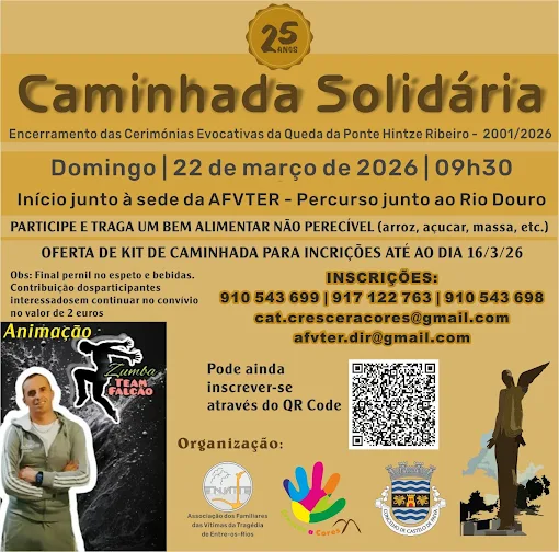 AFVTER VAI PROMOVER NO DOMINGO CAMINHADA SOLIDÁRIA NA RAIVA