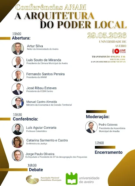Aveiro recebe nova conferência do ciclo “A Arquitetura do Poder Local” promovido pela ANAM