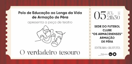 Silves | POLO DE EDUCAÇÃO AO LONGO DA VIDA DE ARMAÇÃO DE PÊRA APRESENTA A PEÇA “O VERDADEIRO TESOURO”