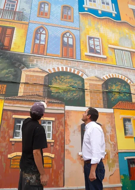 Águeda reforça roteiro de arte urbana com novo mural inspirado na memória arquitetónica da cidade
