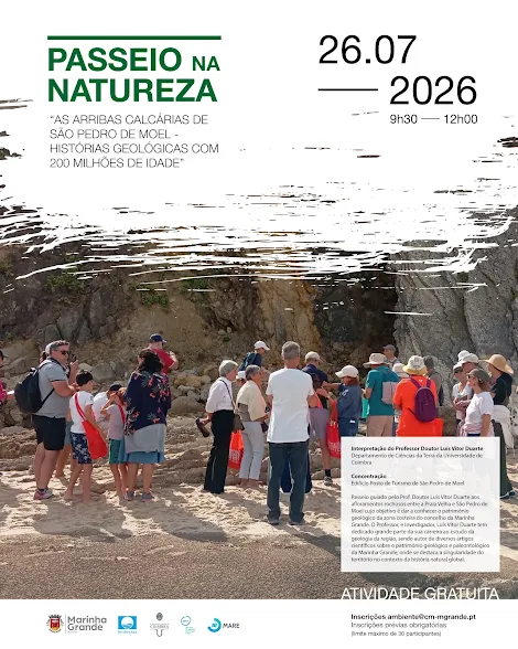 PASSEIO GUIADO DÁ A CONHECER AS ARRIBAS CALCÁRIAS E A SUA HISTÓRIA COM 200 MILHÕES DE ANOS EM SÃO PEDRO DE MOEL