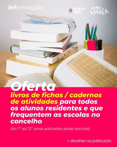 Porto de Mós | Começa hoje o envio dos SMS para levantamento gratuito dos cadernos de fichas e atividades