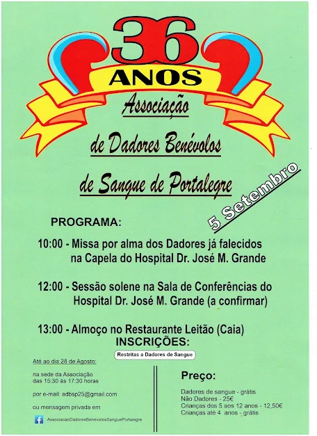 36 anos de vida dos dadores de sangue de Portalegre